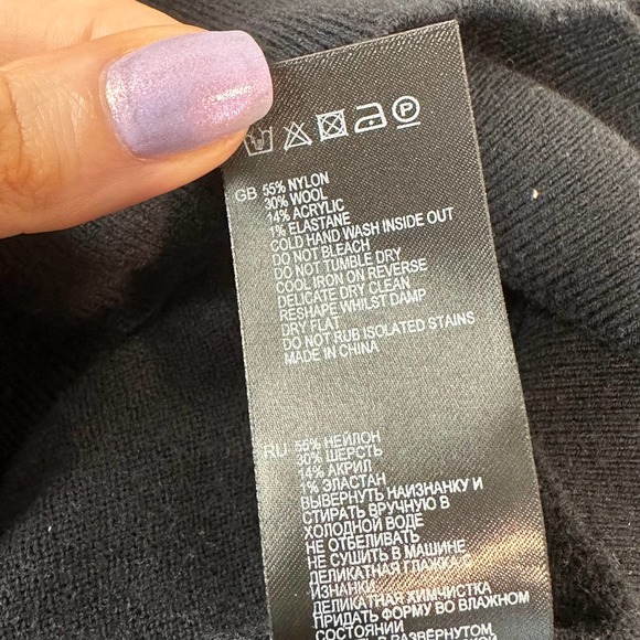 REISS Blanche Wrap Neck Jumper Draped Surplice Wrap Sweater, Black - Picture 15 of 16